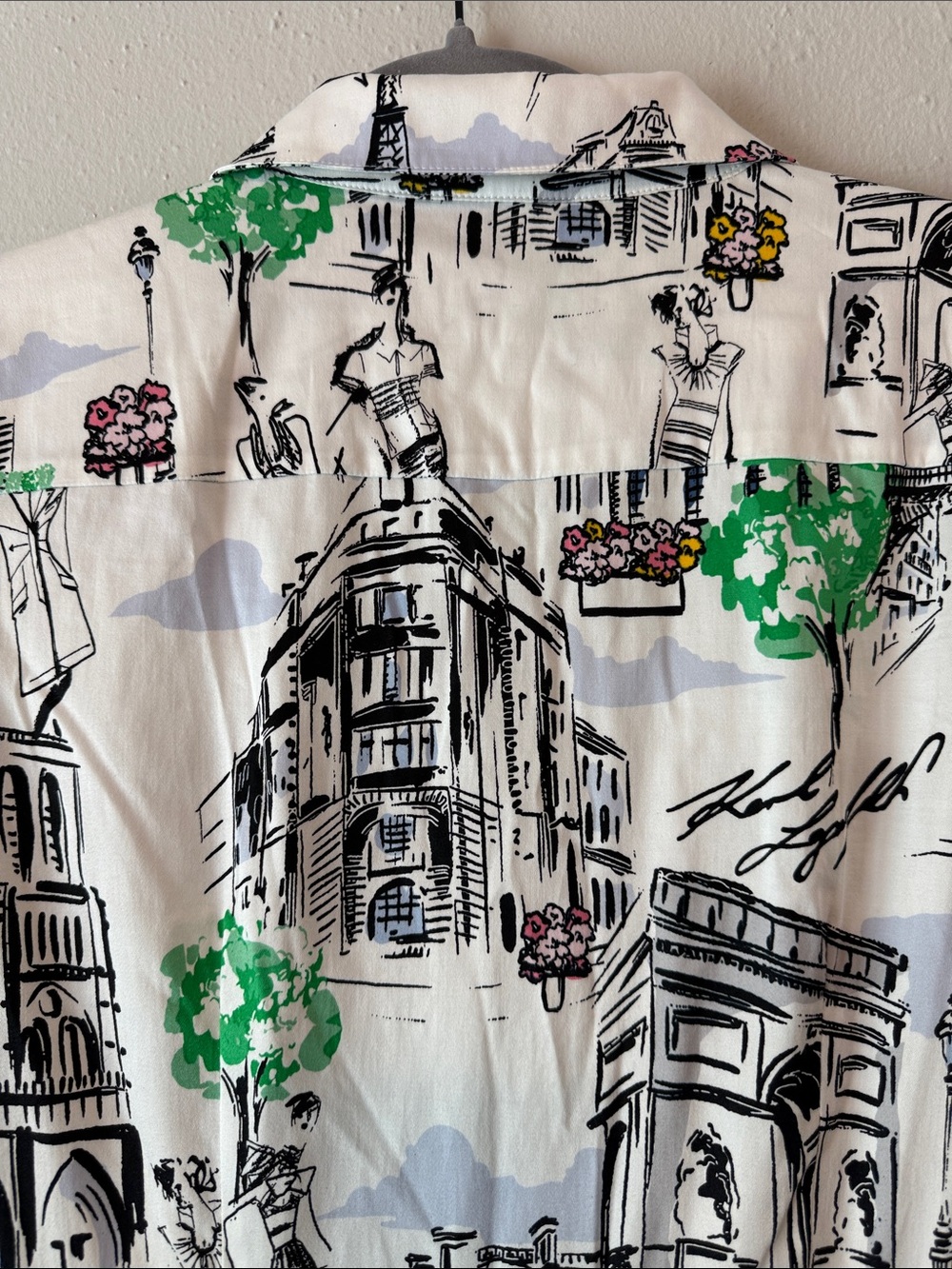 Karl Lagerfeld Paris City Print Poplin Midi Dress (missing belt) - Picture 6 of 15